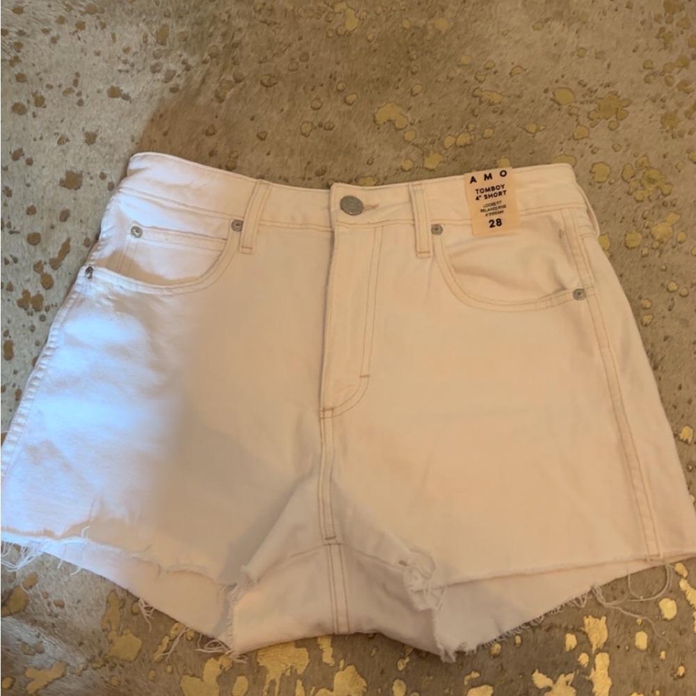 AMO Women's Cream Jean Shorts